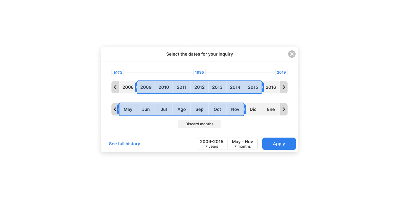 Filtering by date with months